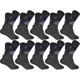 Queery MenS Diamond Cut Organic Cotton Crew Length Socks (Gray, Pack Of 10)