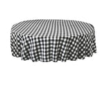 La Linen Tccheck72R-Blackk24 Polyester Gingham Checkered Tablecloth, White & Black - 72 In. Round