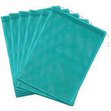 Frienda 6 Pieces Mesh Stuff Sack, 11 x 15 Inch Durable Nylon Drawstring Laundry Bag for Rinsing Beach Toys, Seashell Collecting,
