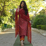 Gosriki Women'S Rayon Floral Printed Straight Kurta With Pants & Dupatta (Shank-Maroon-Nw08_M-Gs_Maroon_Medium),Maroon,,B0BTHCBP7D