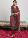 Libas Women'S Silk Blend Kurta Set (49138 Maroon L