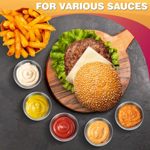 12Pcs Round Stainless Steel Sauce Cup - 2.5 Oz Dipping Sauce Cups Reusable Small Sauce Bowls Mixing Cups Ramekins with Lids Sauc