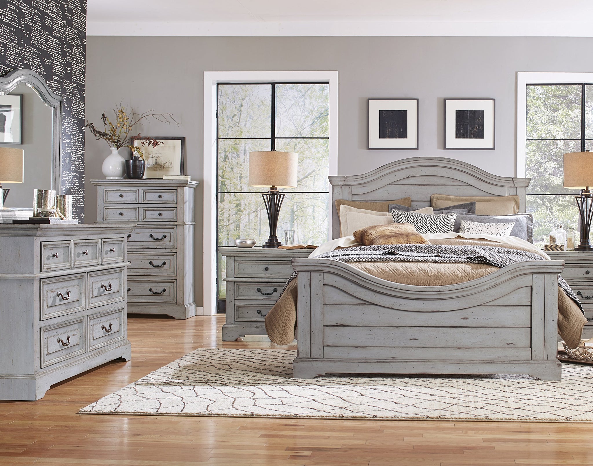 American Woodcrafters Stonebrook Dresser, 1, Antique Grey