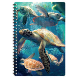 3D Livelife Notebooks Sea Turtle Swim From Deluxebase. Ruled 8.2 X 5.7 Medium Notepad. 80 Page Spiral Bound Notebook With Le