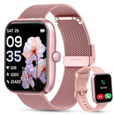 KALINCO Smart Watch Women [2 Bands, 44mm case] Alexa Fitness Tracker, Heart Rate, Sleep, Stress & SpO2 Monitor, IP68 Waterproof 