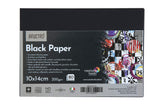 Brustro Black Paper - 200 Gsm Size (Small) 10 Cm X 14 Cm (Pack Of 80 Sheets)