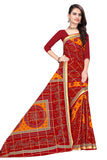 Tamaira Fashion Womens Pure Cotton Bandhani Saree Without Blouse Piece(2441_Red)