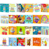 Saillong 24 Pack Happy Birthday Diamond Painting Greeting Card Kits DIY Animal Birthday Diamond Art Cards with Envelopes Cake 5D