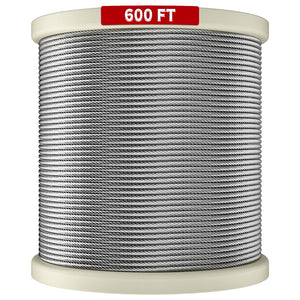 Luckin 600Ft Deck Railing Cable - 1/8 Diameter T316 Stainless Steel Cable, Premium 7X7 Strands Wire Railing Hardware