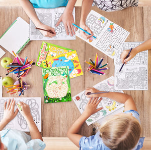 Winrain 4PCS Easter Basket Stuffers Maze Books for Kids, Children Crafts Games Activities, Ages 3-5, 4-8, 6-8, 8-12(160 Mazes of