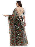 Patlani Fashion New Bollywood Blockbuster Design Launching Net Embroidery Designer Saree Black.