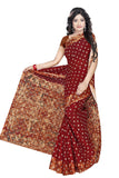 Tamaira Fashion Plain Weave Womens Pure Cotton Saree Without Blouse Piece (2355_Maroon)
