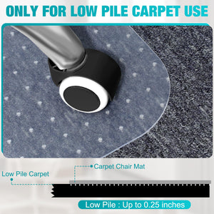 BesWin Chair Mat for Carpets, 30 X 48 Transparent Office Chair Mat for Low Pile Carpeted Floors, Computer Desk Chair Mat for