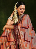 Libas Women'S Poly Chiffon Saree (16145_Rust)