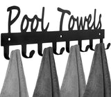 Pool Towel Hooks for Bathroom Wall Mount Towel Rack Towel Holder Carbon Steel Hanger Organizer Indoor Outdoor for Robe, Towel, C
