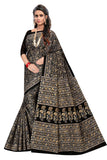 TAMAIRA FASHION Womens Plain Weave Pure Cotton Saree Without Blouse Piece(2336_Black)