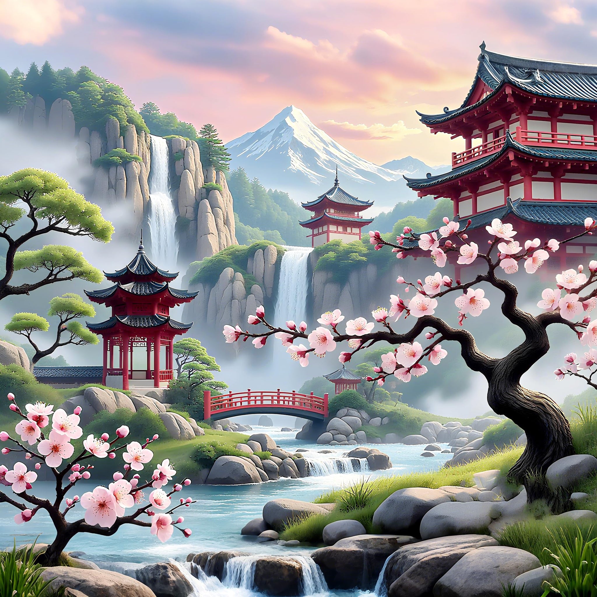 Apostle Plum Blossom Diamond Art Kits for Adults, 5D Diamond Painting Kits for Beginners, DIY Full Drill Round Rhinestone Gem Ar