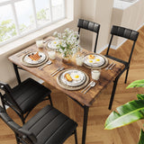 GAOMON Dining Table Set for 4, Kitchen Table and Chairs for 4 with Upholstered Chairs, 5 Piece Dining Room Table Set, Rectangula