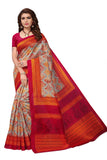 Gosriki Women'S Multi Color Bhagalpuri Silk Printed Saree With Blouse Piece(Multi_Free Size),Multicoloured,,B07HGYV676