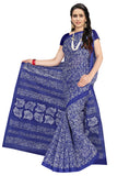 Tamaira Fashion Womens Plain Weave Pure Cotton Saree Without Blouse Piece(1654_Blue)