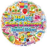 360PCS Scratch and Sniff Stickers, Large Scented Stickers for Kids & Teachers Single, Smelly Incentive Motivational Prize, Chris
