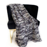 Plutus Metal Wild Rabbit Faux Fur Luxury Throw Blanket 60In X 84In