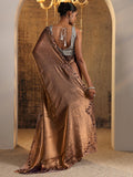 Libas Womens Solid Satin Saree With Blouse Piece