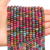 BONNY BOXX 1 Strand Natural 4 * 6mm Colorful Tourmaline Rondelle Beads, Natural Abacus Disk Stone Beads Loose Spacer Gemstone fo