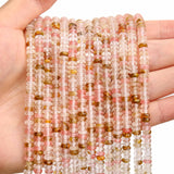 BONNY BOXX 1 Strand (150PCs) Natural 2 * 4mm Watermelon Rind Rondelle Beads, Natural Abacus Disk Stone Beads Loose Spacer Gemsto