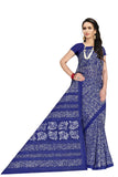 Tamaira Fashion Womens Plain Weave Pure Cotton Saree Without Blouse Piece(1654_Blue)