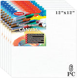 Variety Canvas 12 X 12 Inch Canvas Board For Painting, 7Oz Primed, Pack Of 6 Piece