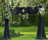 Warm Home Designs XXL Wedding Arch Draping Fabric Bundle Has 2 360 Inch (30 FT; 10 Yards) Scarves in Black Fabric for Ceremony, 