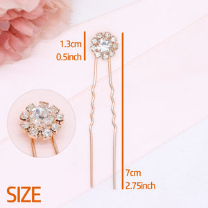 Ammei Headpiece Crystal Bridal Hair Pins Clips Wedding Hair Accessories Hair Set Jewelry With Rhinestone For Brides and Bridesma
