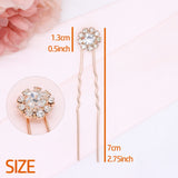 Ammei Headpiece Crystal Bridal Hair Pins Clips Wedding Hair Accessories Hair Set Jewelry With Rhinestone For Brides and Bridesma