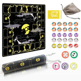 Extalas Playmat for Trading Card Game - 2-Player Trainer Mat with 31 Damage Counters and Professional Storage Bag