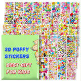 Stickers for Kids, 3D Puffy Stickers, 64 Different Sheets, 3200+ Cute Stickers, Including Animals, Cars, Airplane, Food, Letters