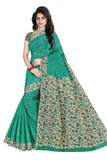 TAMAIRA FASHION Womens Plain Weave Pure Cotton Saree Without Blouse Piece (AB16_SeaGreen)