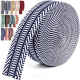 PECMER Jacquard Webbing 1.5 inch-Navy Blue 6 Yards Jacquard Ribbon Cotton Webbing-1 1/2 Nylon Webbing Straps for Strap Belt Back