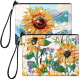Geyoga 2 Pieces DIY Diamond Painting Purses 5D DIY Diamond Painting Handbag Diamond Art Wristlet Clutch Bag for Women Girls Art 