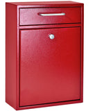 Mail Boss 7426 High Security Steel Locking Wall Mounted Mailbox Office Drop Comment Letter Deposit Box, Red