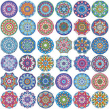 Saillong 36 Pcs Mandala Diamond Painting Sticker 5d DIY Diamond Sticker Mandala Painting Creative Decals Resin Rhinestone Gem Ar