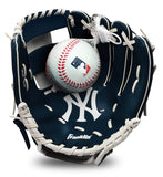 Franklin Sports MLB Youth Teeball Glove and Ball Set - Kids New York Yankees Baseball and Teeball Glove and Ball - Perfect First Kids Glove - 9.5