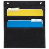 Essex Wares - 2 Pocket File Pocket Chart, Black - Versatile Wall Hanging File Folder Organizer for Classroom, Office, Home, and 