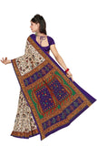 Tamaira Fashion Womens Plain Weave Pure Cotton Saree Without Blouse Piece(1560_Beige&Purple)