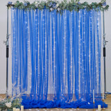 Royal Blue Backdrop Curtains with Lights String for Parites Wedding 10 8ft Sheer Tulle Backdrop Curtain for Graduation Ceremony