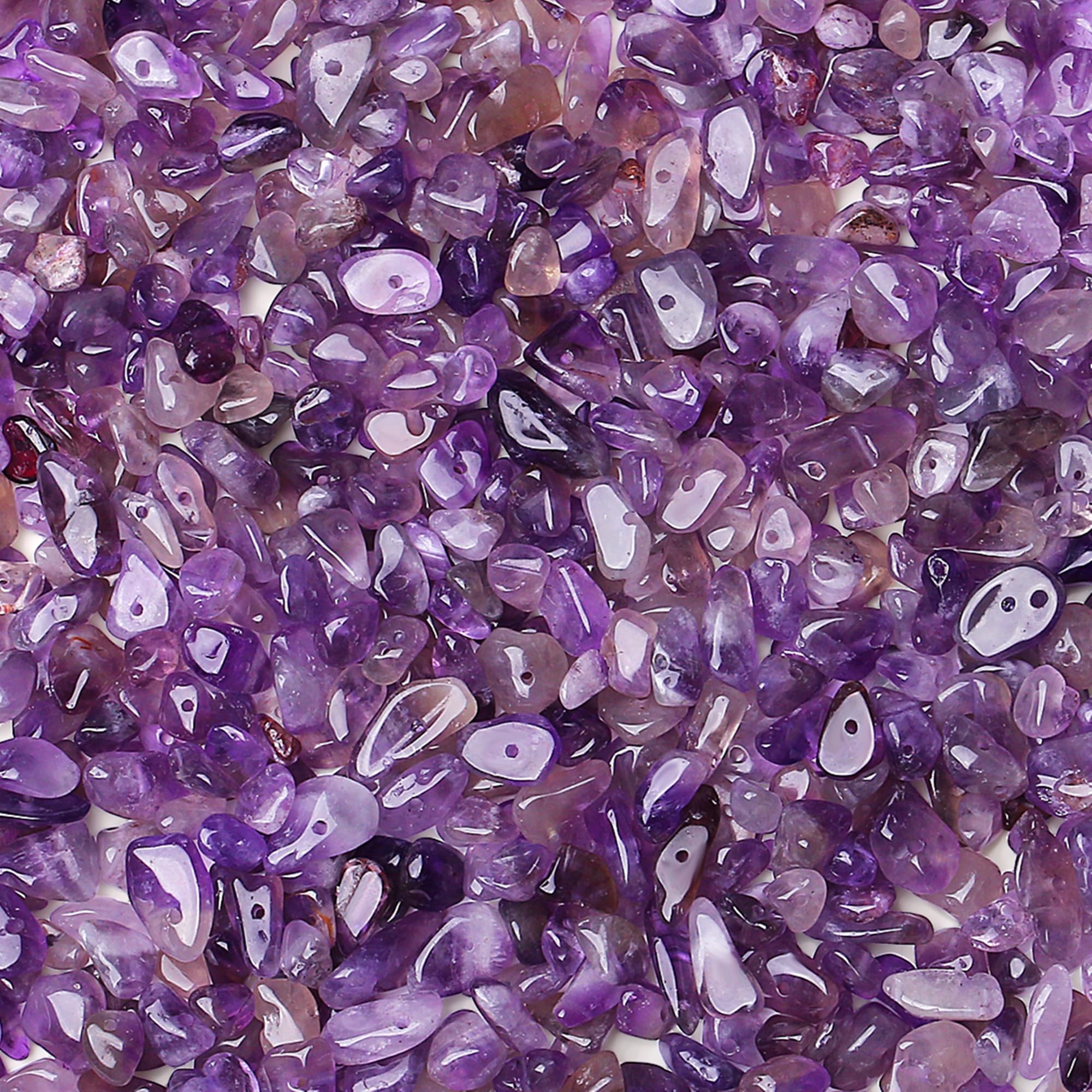 ZHIYUXI 400pcs Amethyst Beads Purple Beads 5-8mm Crystals Gemstones for Bracelet Making 2 Strands Irregular Amethyst Stones Loos