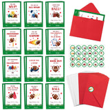 TICIAGA 72pcs Valentines Day Football Greeting Cards with Envelop and Stickers for Kids, 4 x 6 IN Sport Theme Exchange Gift Card