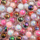 BERMRO 16mm Acrylic Bead 100pcs Transpanent Focal Bead Chunk Bubblegum Beads for DIY Crafting Necklace Bracelet Jewelry Making K