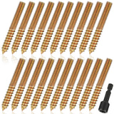 Hicarer 20 Pack 3/8-16 x 4 Inch Hanger Bolts Double Headed Bolts with Driver Self Tapping Screw Threaded Rod Screws for Furnitur