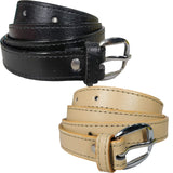Queery WomenS Pu Leather Belt (Black, Beige)